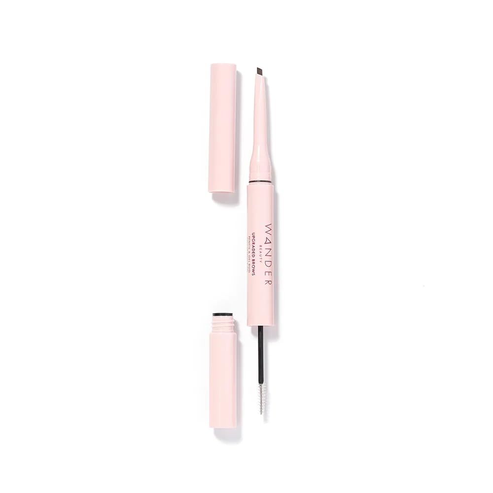 Wander Beauty Upgraded Brow Pencil &amp; Eye Brow Gel - Dark Brown - 2 in 1 Eye Brow Makeup With Castor Oil, Peptides &amp; Panthenol - Two-Sided Brow Filler, Definer, &amp; Lifter for Fuller Brows - 0.05 fl oz