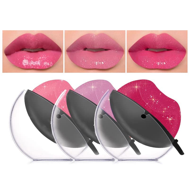 DAGEDA 3 Colors Lazy Lipstick, Pearl Magic Color Changing Lipstick, Labiales Magicos Long Lasting Waterproof Moisturizing Non-Stick Cup Not Fade Lip Shape Lipstick for Lazy People(Color D)