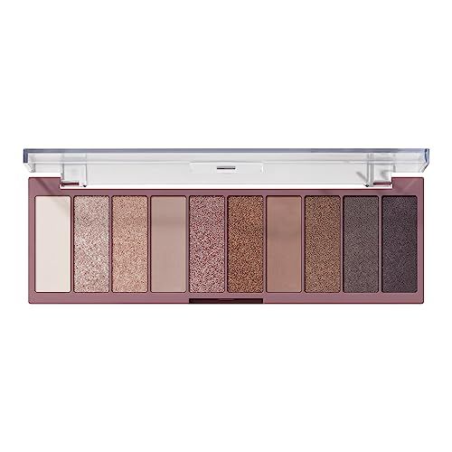 e.l.f. Perfect 10 Eyeshadow Palette, Ten Ultra-pigmented Shimmer &amp; Matte Shades, Vegan &amp; Cruelty-free, Nude Rose Gold (Packaging May Vary)
