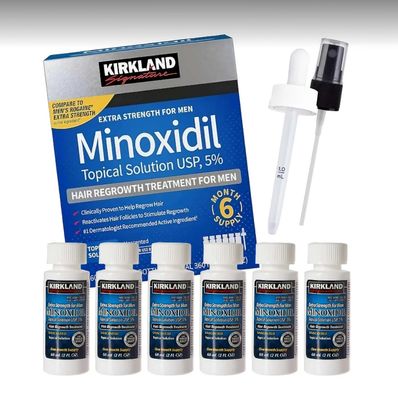 Kirkland Signature,6 Months-Minoxidil 5% Topical Solution Extra Strength Hair Regrowth Treatment for Men,Sprayer Included-Hair Loss Regrowth - Total 12 Oz (6 Count)
