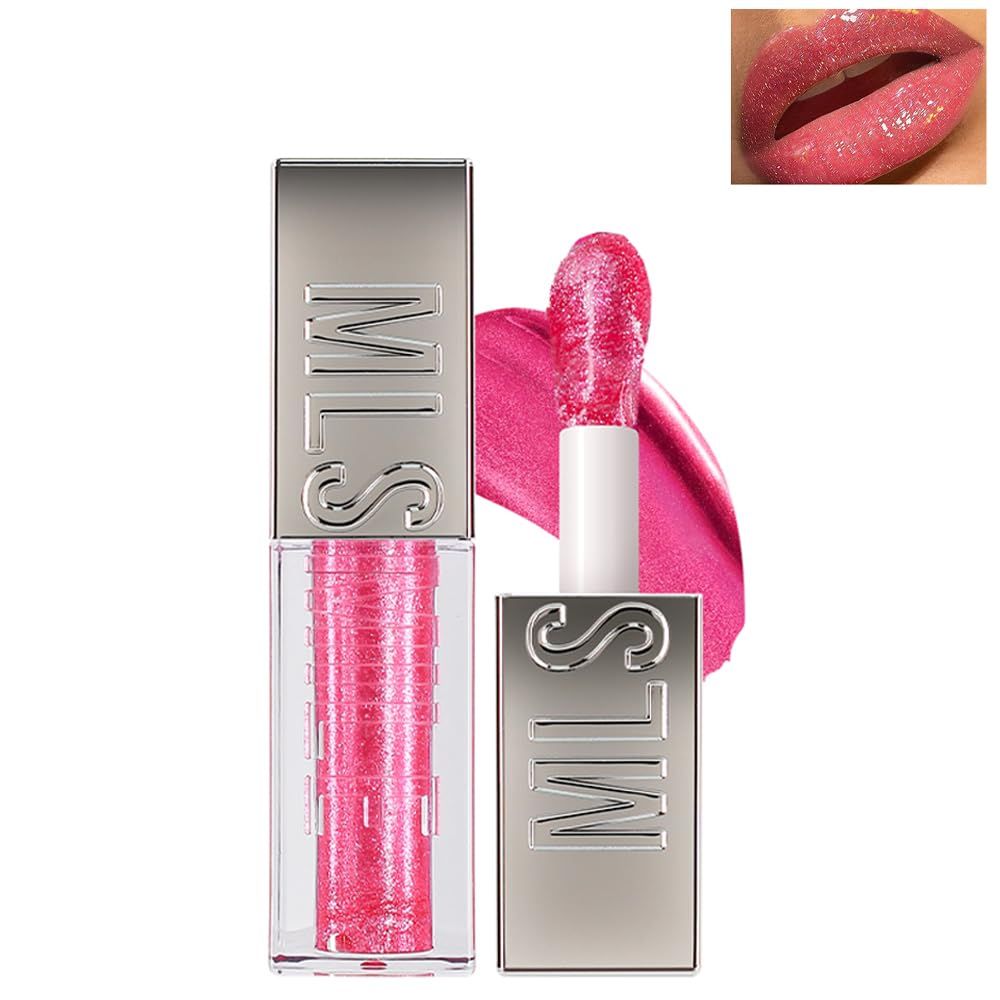 BEUKING Mirror Glitter Lipstick, Sparkling Shimmer High Pigment Waterproof Long Lasting Lip Gloss, Shimmer Moisturizer Lip Gloss, Diamond Shiny Bold Glow Lip Stain for Lip Makeup (C13, 0.11 fl.oz)