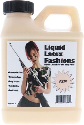 Flesh 8 Oz - Liquid Latex Body Paint, Ammonia Free No Odor, Easy On and Off, Cosplay Makeup, Creates Professional Monster, Zombie Arts