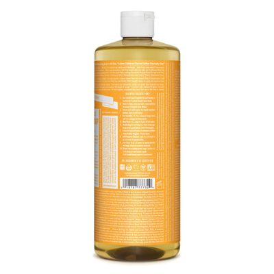 Dr. Bronner's - Pure-Castile Liquid Soap (Citrus, 32 ounce, 2-Pack) - Made with Organic Oils, 18-in-1 Uses Face, Body, Hair, Laundry, Pets and Dishes, Concentrated, Vegan, Non-GMO