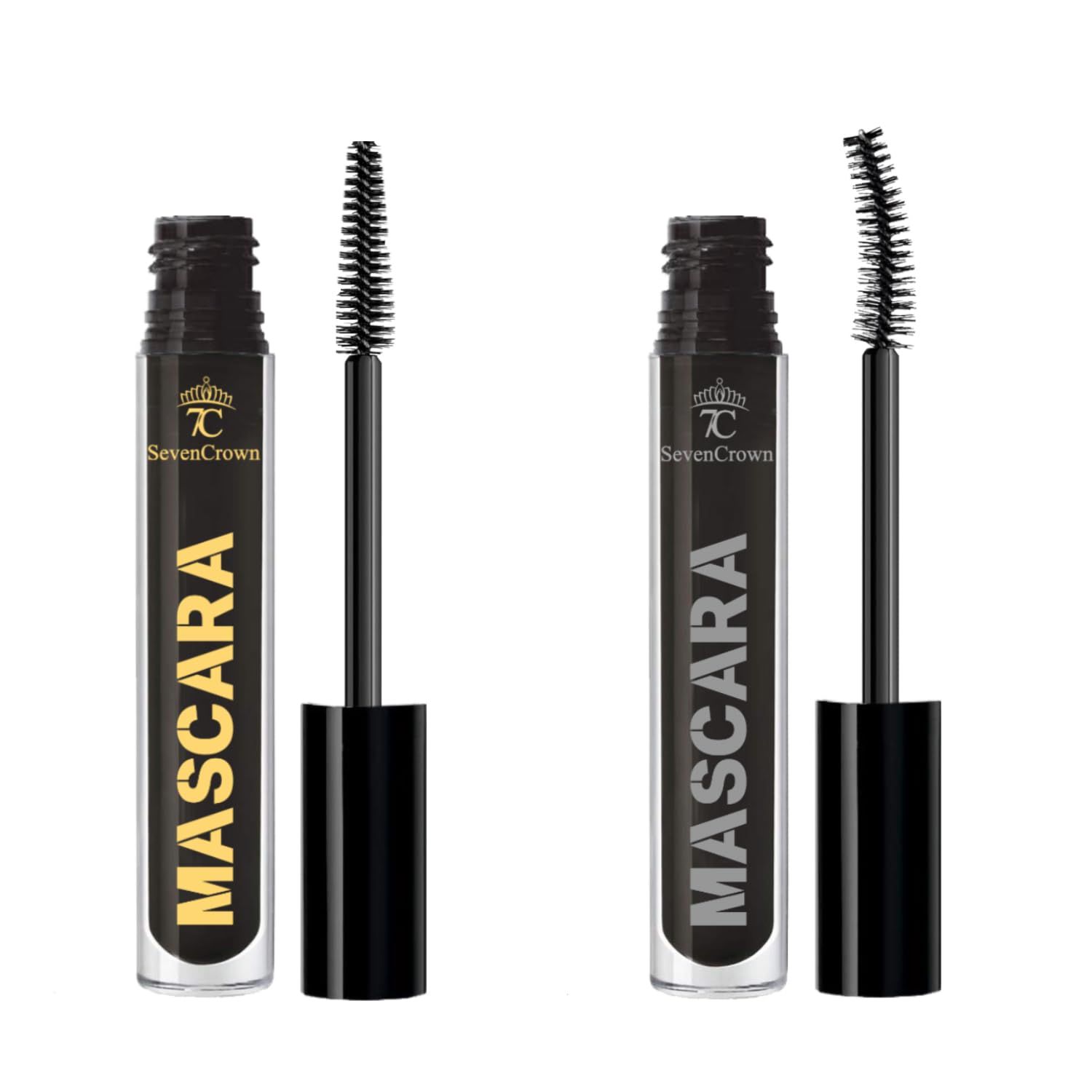 7C SEVENCROWN Mascara Volume and Length Waterproof Mascara Black,False Lash Effect,Long-Lasting, Cruelty Free &amp; Vegan