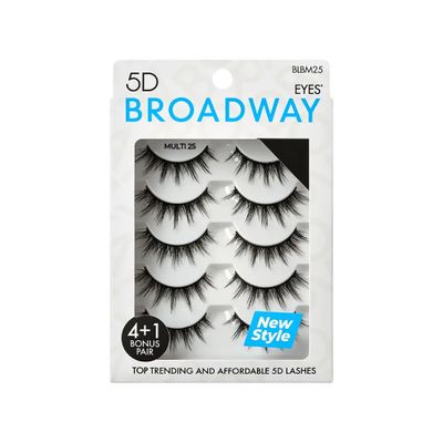 Broadway Lashes Strip False Eyelashes Multipack Fake Eyelashes Natural to Dramatic Look Lash Set 5 Pairs (24)