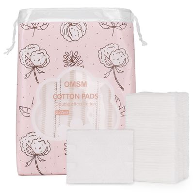 OMSM Cotton Pads, Facial Lip &amp; Eye Makeup Remover Pads,100% Pure Cotton Effective Cosmetic Cotton Squares,Hypoallergenic, Lint-Free(222PCS)