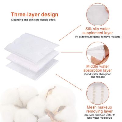 OMSM Cotton Pads, Facial Lip &amp; Eye Makeup Remover Pads,100% Pure Cotton Effective Cosmetic Cotton Squares,Hypoallergenic, Lint-Free(222PCS)