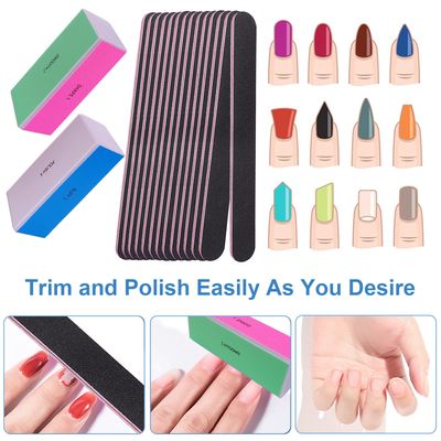 Nail File and Buffer Set, 4 Way Nail Buffers Shine Kit Professional Nail Files for Natural Nails Manicure Filer Filing Polishing Buff Nail Care Smoother Buffing Fingernail 1001202406003000 Grit