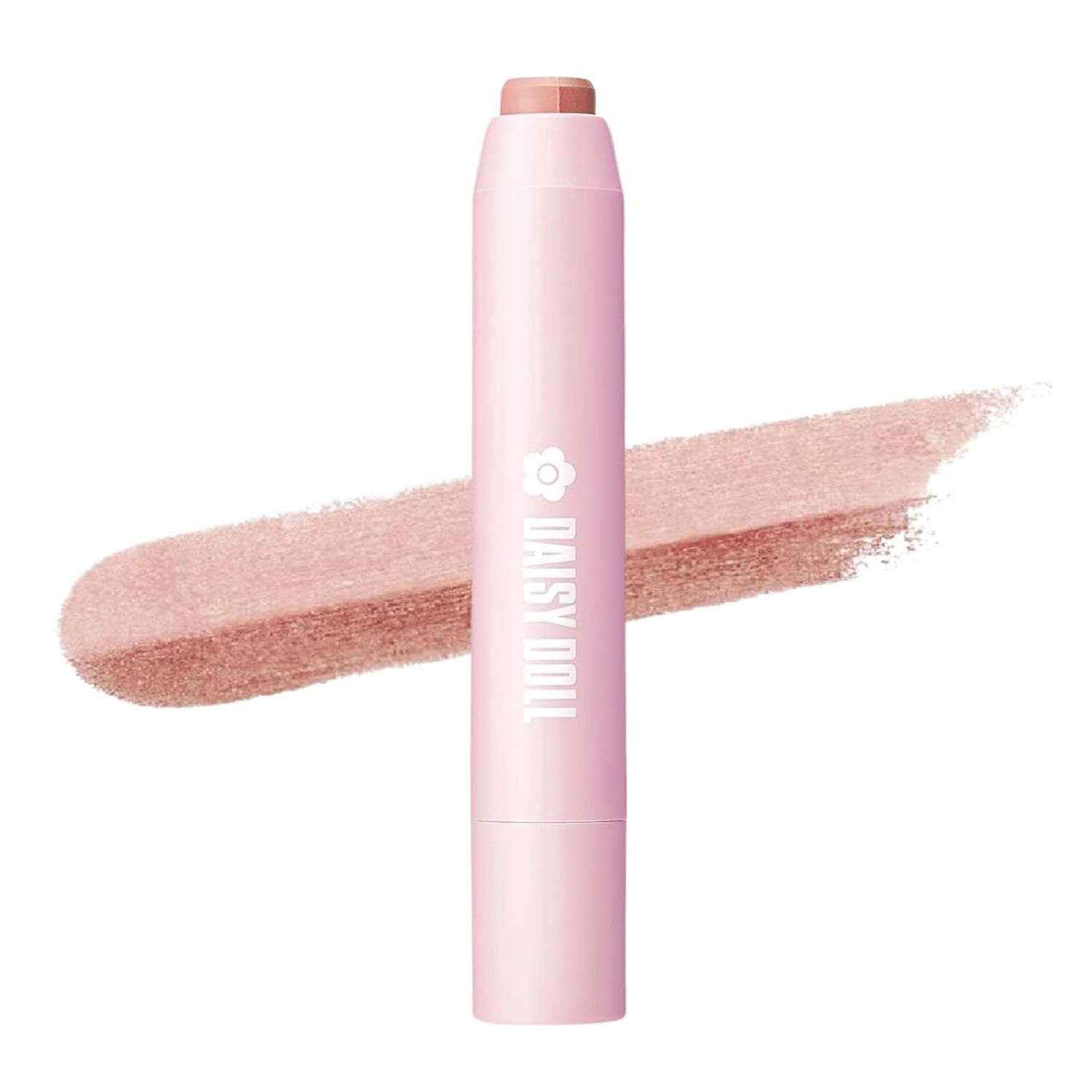 Daisy Doll Dual Color Eyeshadow Stick, Japanese Two-Tone Cream Eyeshadow Pencil, Long-Lasting &amp; Moisturizing, Highly Pigmented Eye Makeup for Easy Glide, 0.74 Oz, Rosie Pink