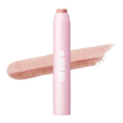 Daisy Doll Dual Color Eyeshadow Stick, Japanese Two-Tone Cream Eyeshadow Pencil, Long-Lasting &amp; Moisturizing, Highly Pigmented Eye Makeup for Easy Glide, 0.74 Oz, Rosie Pink