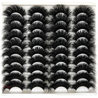 loladook Mink Lashes Fluffy 3D Volume Dramatic Lashes Fuax Mink 20mm25mm Big Long Cat Eye Full Strip Lashes Pack Wispy False Eyelashes Bulk