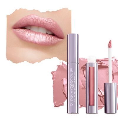 Runway Rogue Silk Glam Liquid Lipstick, Long Wear Frosted Pale-Pink Lipstick, Trophy Wife