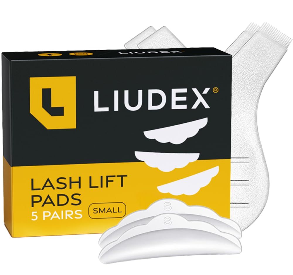 LIUDEX | 10 Pcs Silicone Lash Lift Shields Pads &amp; 2 Y-Shaped Eyelash Combs for Salon Professionals Home Beauty | Small Silicon Curlers Pads 5 Pairs for Lash Perming Rods | Makeup Beauty Supplies