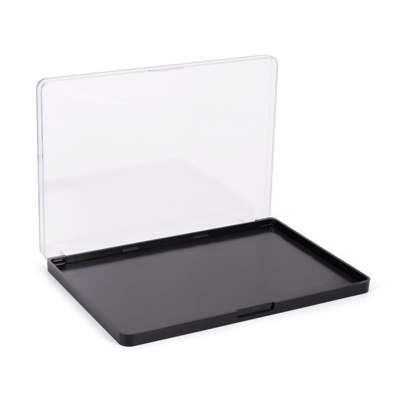 Snowso Large Empty Magnetic Eyeshadow Palette with Clear Top, Travel Makeup Organizer with 40Pcs Adhesive Metal Stickers For DIY Your Own Powder Palette (Large Palette - 7.87x5.51)