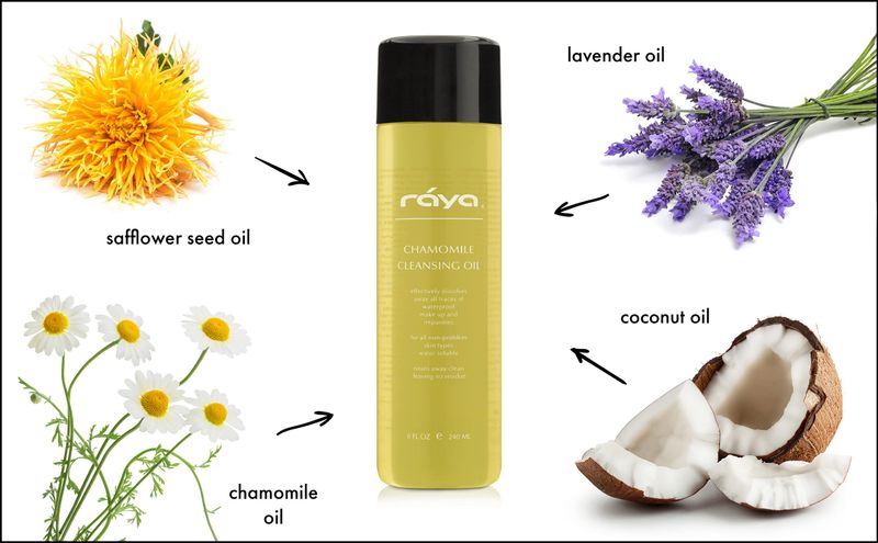 Raya Chamomile Facial Cleansing Oil (154) | Natural and Organic, Water-Soluble Oil Cleanser and Water-Proof Make-Up Remover For All Skin | Made With Chamomile and Lavender Oils