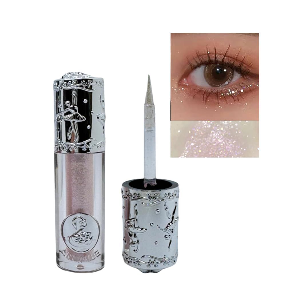 FangTangDI Eyeshadow, Liquid eye shadow, Eyeshadow stick, Crystal White, Eye makeup, Loose Glitter Glue, Lightweight Waterproof, Quick drying, Multipurpose