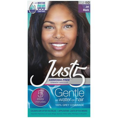 Just 5 Women&#39;s 5 Minute Permanent Hair Color with Conditioner, Grey Hair Coloring for Women - Jet Black