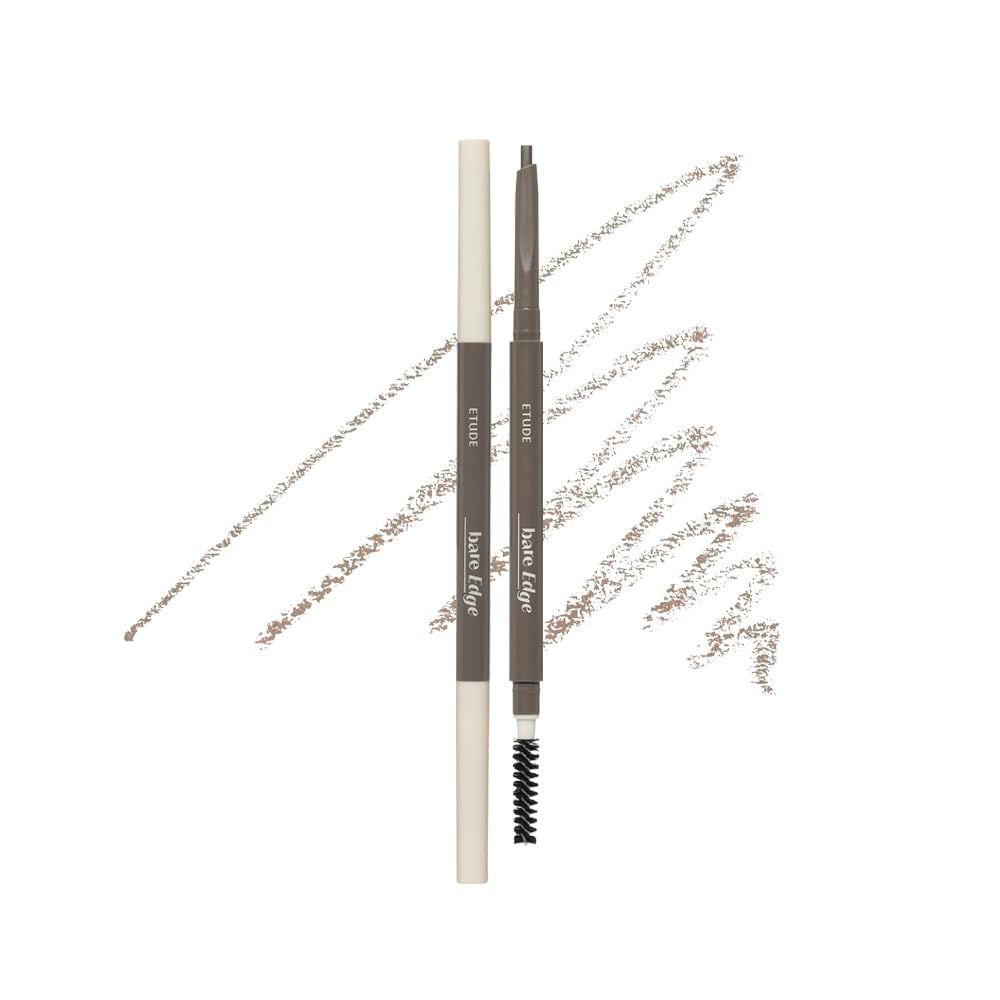 ETUDE Bare Edge Brow Pencil 05 Mild Taupe | A hexagon-shaped slim brush that delicately coats every strand of eyelashes | Brow Mascara | Zero Clump &amp; No Bushy Brows, Korean Makeup, Perfect for Gift