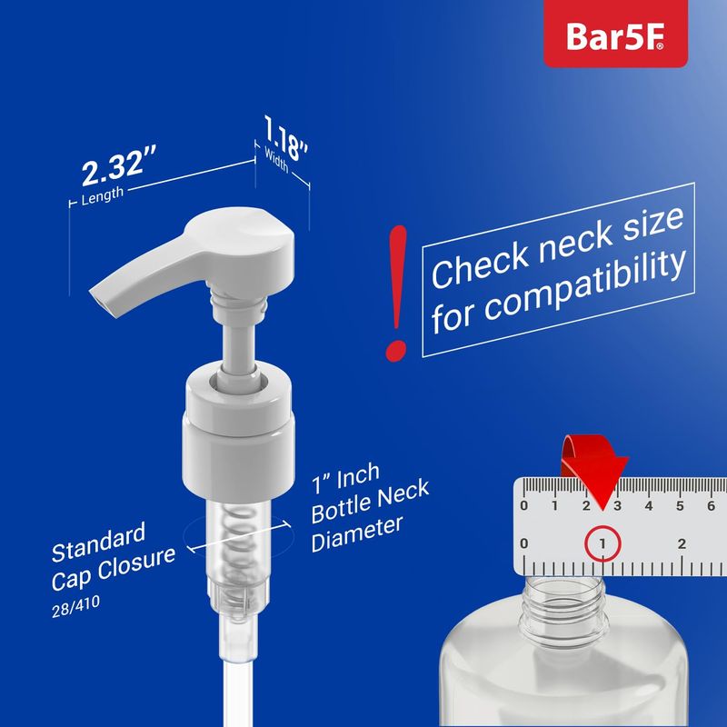 Universal ShampooConditioner Pump for Bottle, 1 L33.8 oz., Piece 2 White