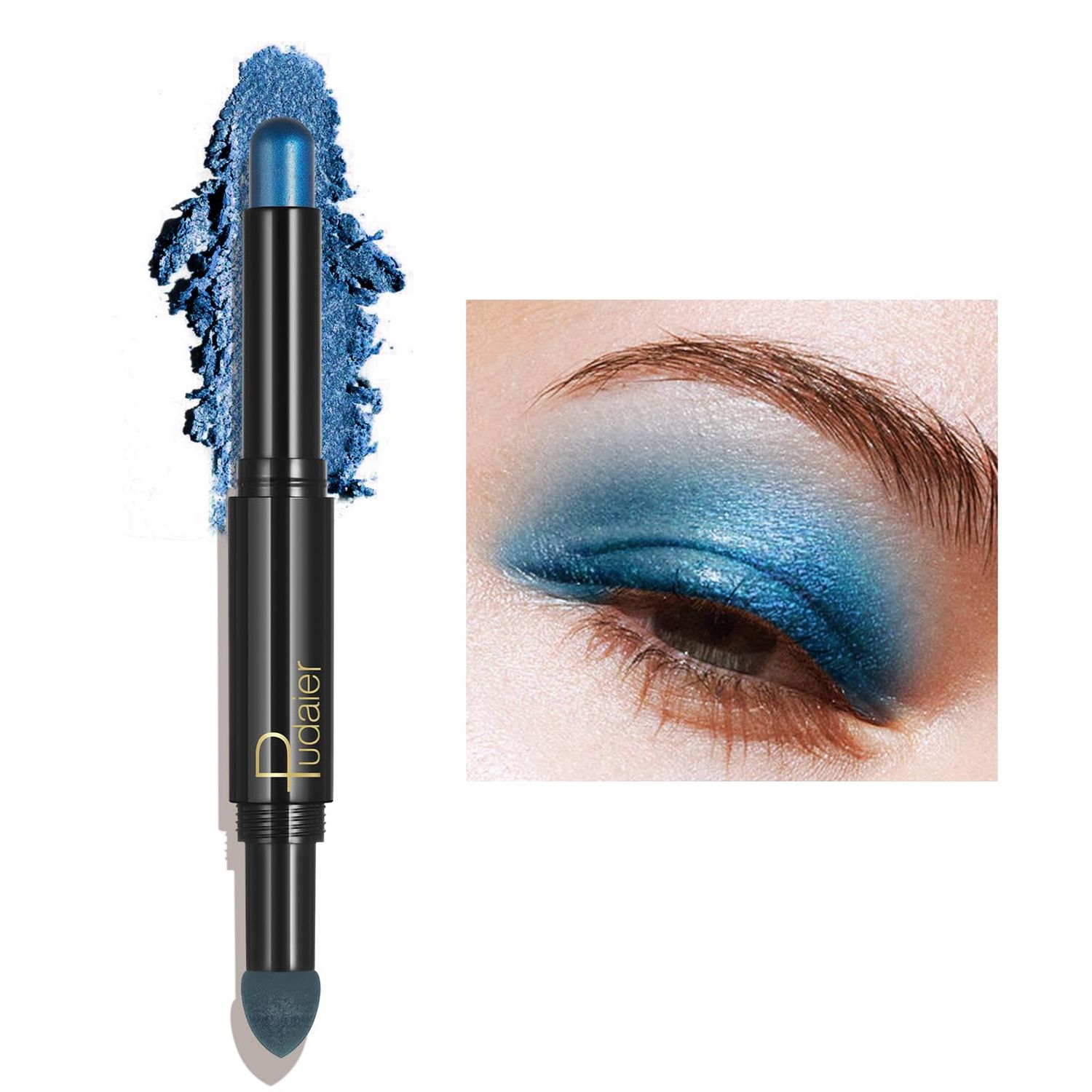 ZUK 2-in-1 Creamy Eyeshadow Stick, Matte &amp; Shimmer Eye Shadow, High Pigmented Eye Shadow Sticks, Long Lasting Eyeshadow Highlighter Pencil, Glitter Eyeshadow Crayon for Women, Cruelty-Free and Vegan