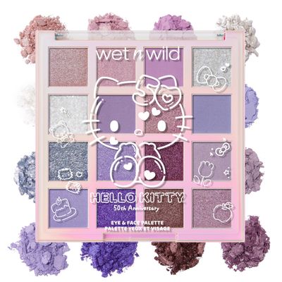 wet n wild Hello Kitty Eye &amp; Face Palette, 2 Bold Richly Pigmented Palettes, Multi-Functional Buildable and Blendable Formula, Cruelty-Free &amp; Vegan - Big Smile