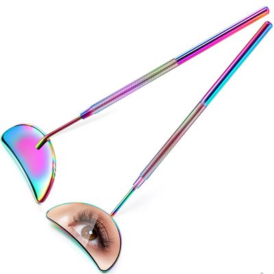 Jetec 2 Pieces Lash Mirror Eyelash Extension Mirror Half-moon Shape Lash Mirror 1.96 inch Stainless Steel Eyelash Mirror Tool Large Eyelash Inspection Mirror for Women Girls Makeup Supplies