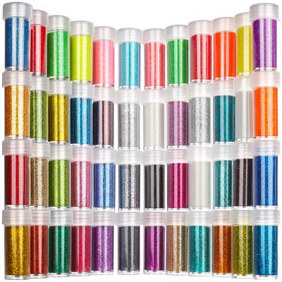 Teenitor 48 Colors Glitter Set, Fine Glitter for Resin, Arts and Craft Supplies Glitter, Festival Glitter Makeup Glitter, Cosmetic Glitter for Body Nail Face Hair Eyeshadow Lip Gloss Making