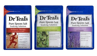 Dr. Teal&#39;s Pure Epsom Salt Soaking Solution Gift Set (3 Pack, 3lbs ea.) - Soothe &amp; Sleep Lavender, Relax &amp; Relief Eucalyptus with Spearmint, Wellness Therapy with Rosemary &amp; Mint - Relaxes The Body