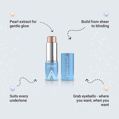 Prime Prometics PrimeWand Pearl - Stunning &amp; Natural Pro-Age Makeup Highlighter Stick for Mature Women - Infused with Pearl Extract (Pearl)