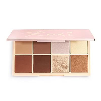 Makeup Revolution X Roxxsaurus Highlighter &amp; Contour Palette, Sculpt, Define &amp; Illuminating Makeup Palette, 8 Shades, Vegan &amp; Cruelty Free, 8 x 0.052 oz.