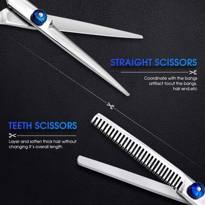 Hair Cutting Scissors Kits, 10 Pcs Stainless Steel Hairdressing Shears Set Professional Thinning Scissors For BarberSalonHomeMenWomenKidsAdults Shear Sets