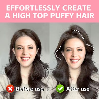 2PCS Hair Volume Clip for Fluffy Bangs, Easy High Crown Volume Comb for Women, Volumizing Hair Clips Instant No-Trace Hair Root Lifting Clips for Natural Voluminous Look, Pink