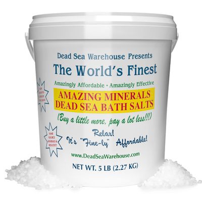 Dead Sea Warehouse-Amazing Minerals Dead Sea Bath Salts,100% Full Mineral Therapeutic Bath Salts, Detoxifying &amp; Moisturizing, Exfoliating for Dry Skin, Unscented(5 lbs)