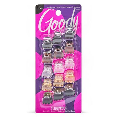 GOODY Hair Women&#39;s Classics Mini Crown Claw Clip, Multicolor, 15 Count