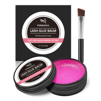 PERMANIA Lash Lift Glue Balm, Lash Lift Adhesive New Brow Lamination Glue Soft Fruity Strong Viscosity and Water Solubility for Lash Lift Kit (Rose Peach)