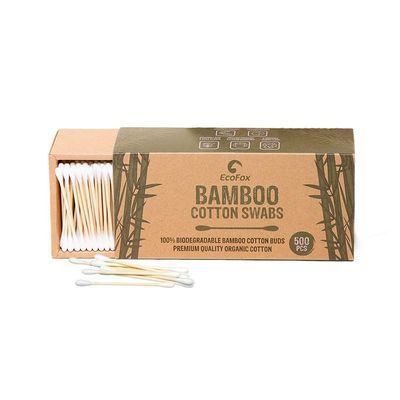 Bamboo Cotton Swabs 500 Count | Biodegradable &amp; Organic Wooden Cotton Buds | Double Tipped Ear Sticks | 100% Eco-Friendly &amp; Natural | Perfect for Ear Wax Removal, Arts &amp; Crafts, Removing Dust &amp; Dirt