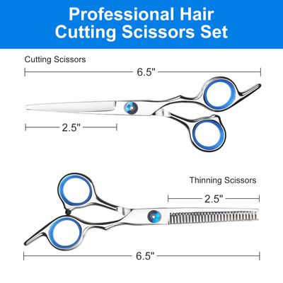 YUQGAOP Hair Cutting Scissors Set, Professional Stainless Cutting Hair Scissors, Barber Hair Cutting Scissors Thinning Shears Sharp Blades Hairdresser Haircut for WomenMenKids
