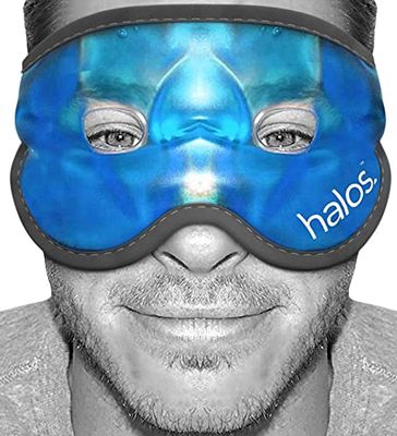 Cooling Eye Mask - Reusable Gel Eye Mask Cold Pack - Our Ice Eye Mask Soothes Puffy Eyes &amp; Dark Circles - Relieve Your Headaches &amp; Sinus Pain with Cold Eye Mask &amp; Eye Gel Mask Therapy - Halos