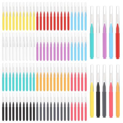 100pcs Micro Eyebrow Brush with Cap, Portable Eyebrow Lamination Brush Multifunctional Brow Brushes for Eyebrows Eyelash Eyebrow Lift Extension Tools (10 Colors)