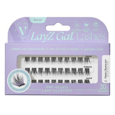 LayZ Gal Lash Clusters, Self Adhesive Eyelashes, Individual Lashes Kit, Lash Cluster Kit, Natural Lashes, Pre-Styled Flare Shape, Natural Volume, No Glue Needed (Main Character)