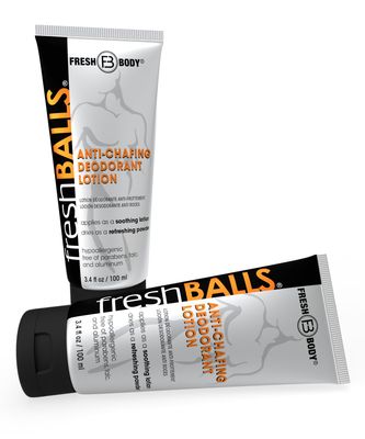 Fresh BALLS Lotion (2 Pack) Anti-Chafing Men&#39;s Soothing Cream to Powder Ball Deodorant and Hygiene for Groin Area, 3.4 fl oz