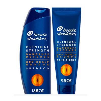 Head &amp; Shoulders Dandruff Shampoo and Conditioner Set, Clinical Strength, Selenium Sulfide Formula, Dry Scalp Relief with Manuka Honey, Up to 100% Flake Protection, 13.5 &amp; 9.1 Fl Oz, 2 Pack