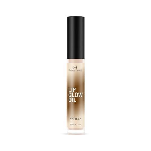 Botanic Hearth Lip Glow Oil with Vanilla flavor | Moisturizing &amp; Hydrating Lip Gloss Oil for Dry Lips | Transparent Gloss | Lightweight &amp; Non Greasy | 0.3fl oz
