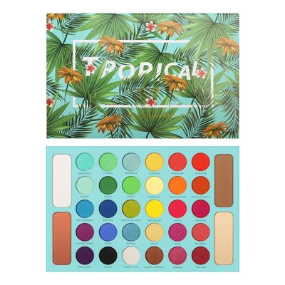docolor Eyeshadow Palette Shimmer Matte Highly Pigmented Eye Shadow Natural Warm Glitter Long Lasting Waterproof, Professional Contour &amp; Highlight Powder Tropical Makeup Palette (34 Color)