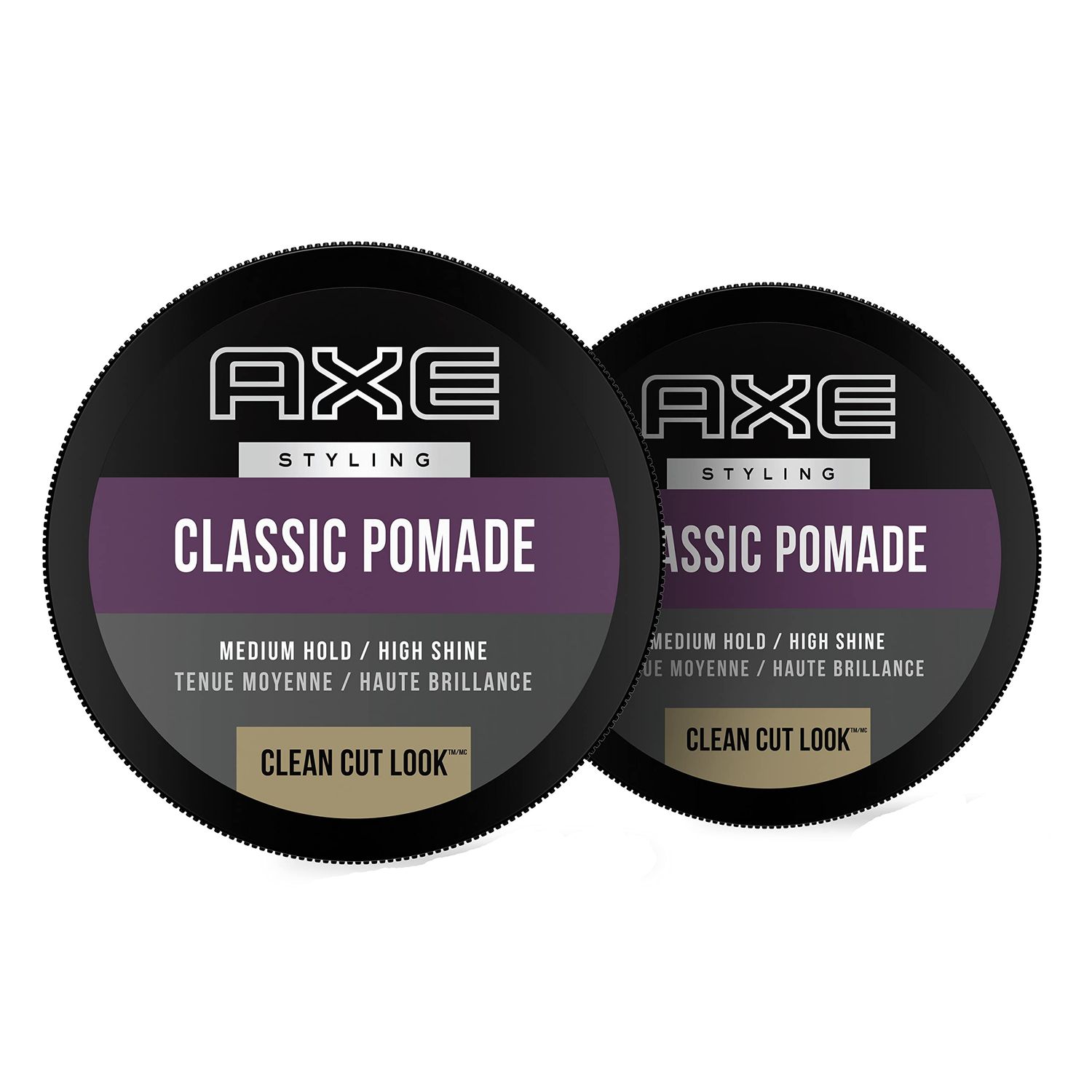 Axe Pomade Medium Hold and Natural Finish for Easy Styling, 2.64oz (2 Count)