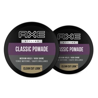 Axe Pomade Medium Hold and Natural Finish for Easy Styling, 2.64oz (2 Count)