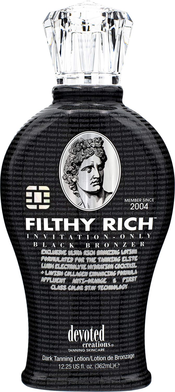 Devoted Creations Filthy Rich - Luxurious Dark Bronzing Formula with Anti-Orange Technology and High Levels of DHA, Natural, &amp; Cosmetic Bronzers for Immediate Color 12.25 oz.