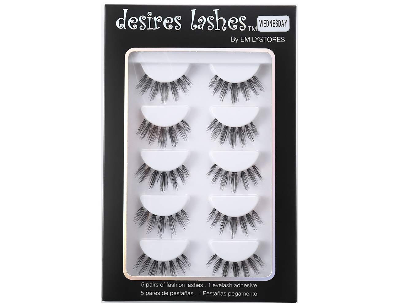 DESIRES LASHES By EMILYSTORES Natural Strip Eyelashes Multipack 5Pairs Per Kits, 03Wednesday