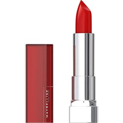 Maybelline Color Sensational Lipstick, Lip Makeup, Cream Finish, Hydrating Lipstick, Nude, Pink, Red, Plum Lip Color, Hot Chase, 0.15 oz (Packaging May Vary)