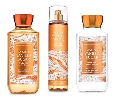 B &amp; Body Works Warm Vanilla Sugar - Full Size Set - Shower Gel, Body Lotion, Fine Fragrance Mist